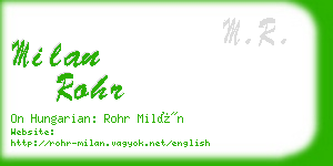 milan rohr business card